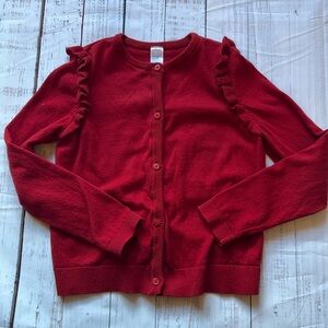Girl’s Red Cardigan